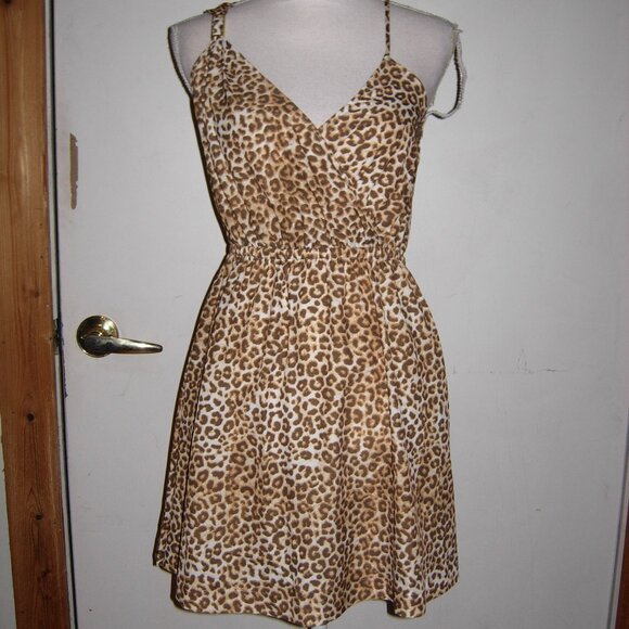 Kardashian Kollection Leopard Georgette Day Dress XS - Picture 1 of 5